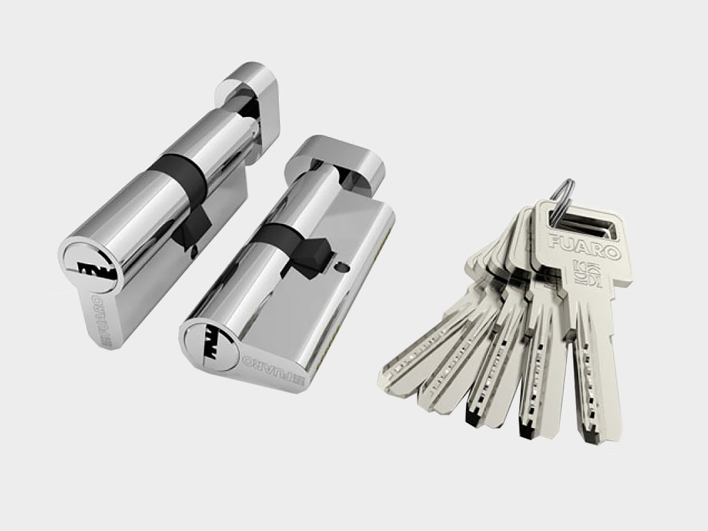 Цилиндровый механизм из алюминия «ключ-вертушка» с 5 ключами в комплекте Омск